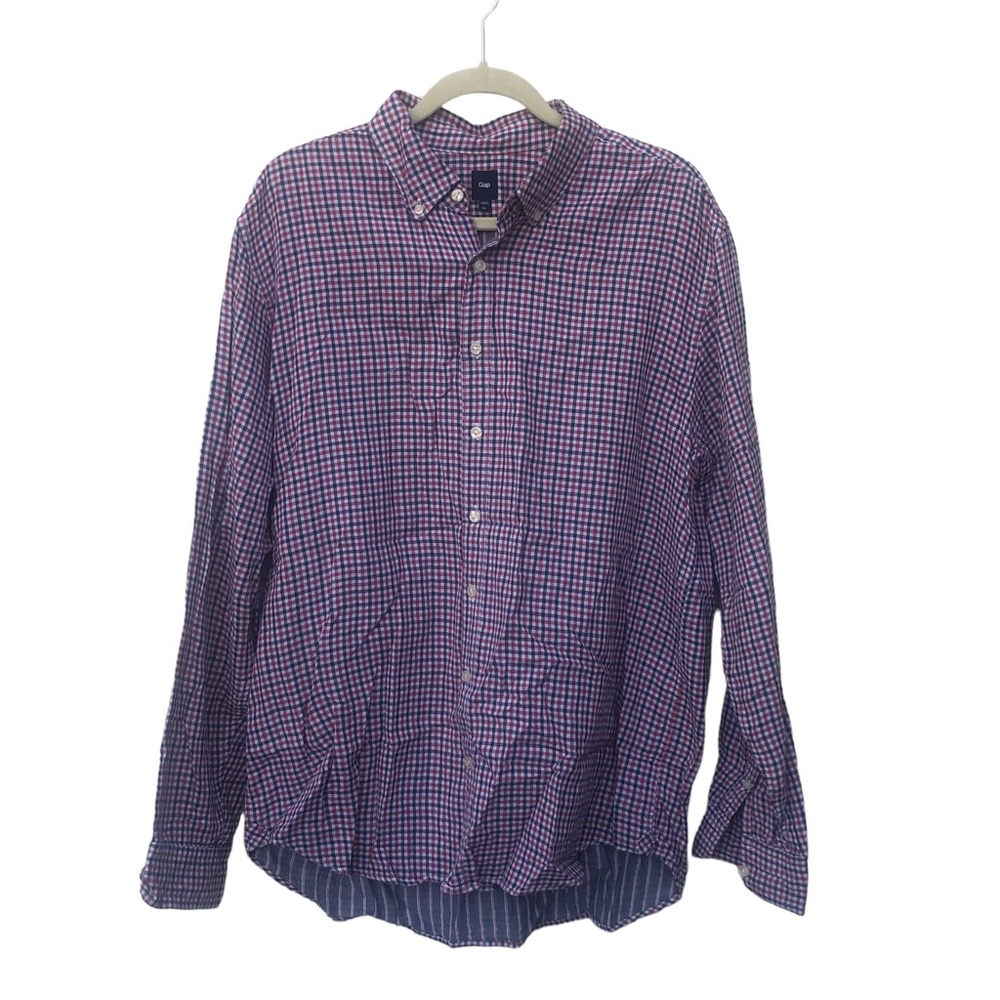 Gap Red and Blue Plaid Oxford Size XL